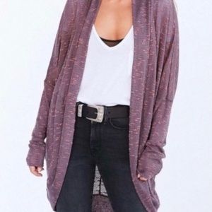 Urban Outfitters BDG Marled Purple Pebbled Cocoon Style Cardigan Sweater Size S